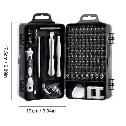 115-in-1 Precision Screwdriver Set, 115-in-1 Magnetic Repair Tool Kit, Anti-Slip Portable Tool Kit